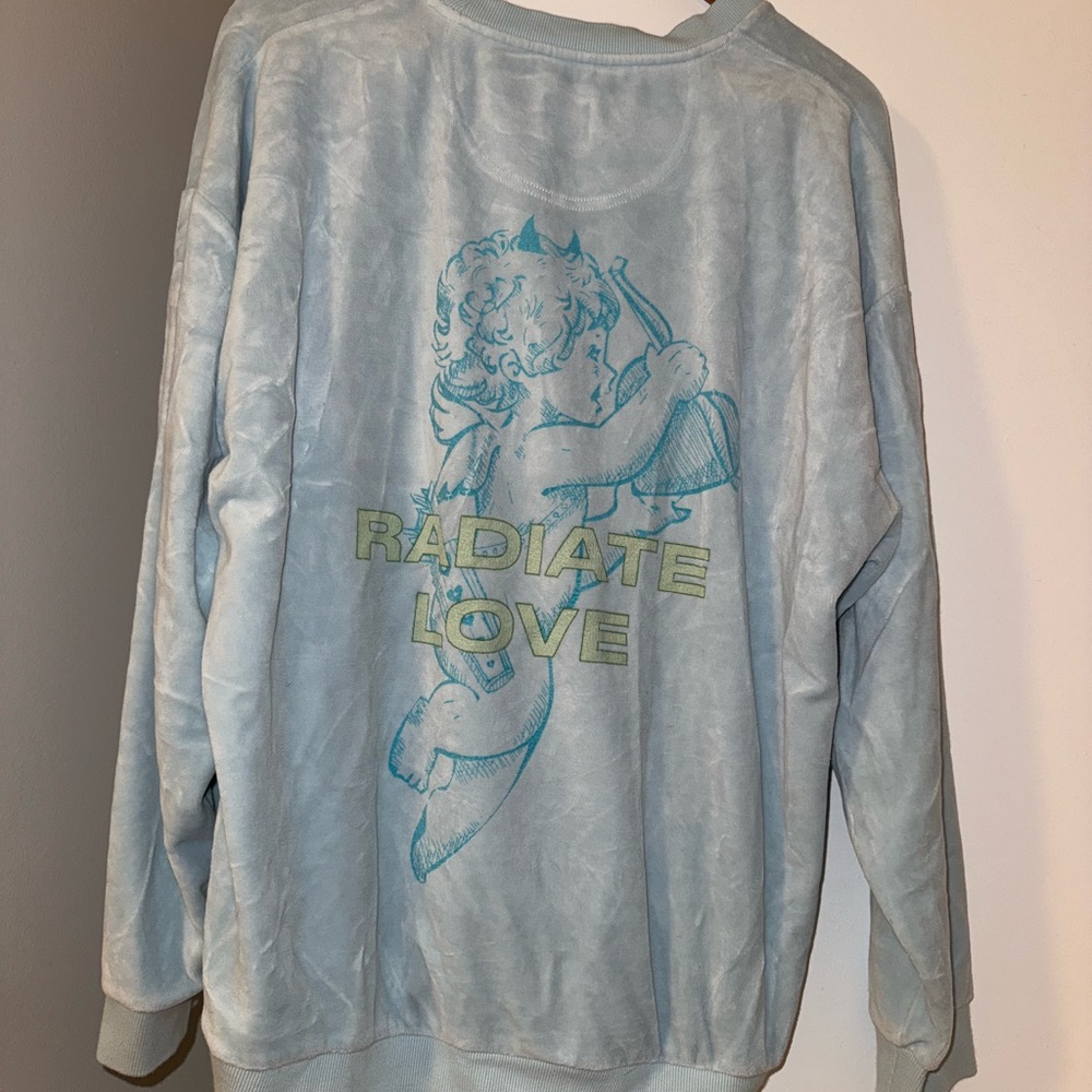 Boys lie - Blue Graphic Sweatshirt with Angel Design Radiate Love